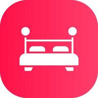 Double Bed Creative Icon Design vector