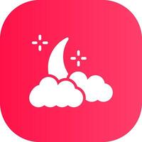 Cloudy Night Creative Icon Design vector