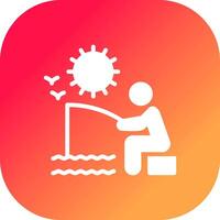 Summer Fishing Creative Icon Design vector