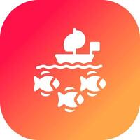 Fishing Boat Creative Icon Design vector