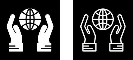 Globe Hand Vector Icon