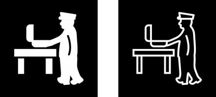 Guard Checking Briefcase Vector Icon