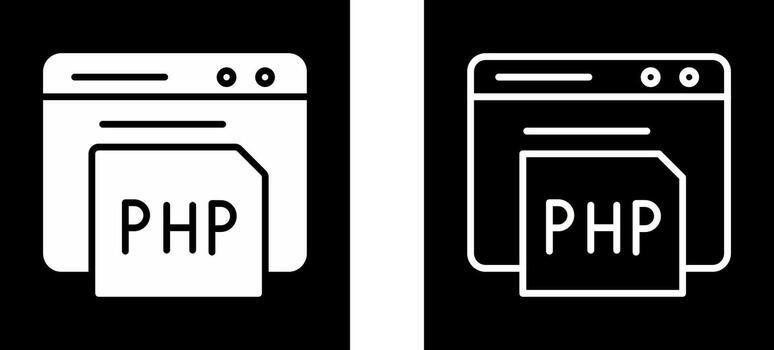 icono de vector de php