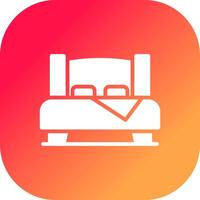 Double Bed Creative Icon Design vector