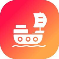 Pirate Ship Creative Icon Design vector