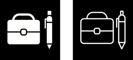 Briefcase and Pen Vector Icon