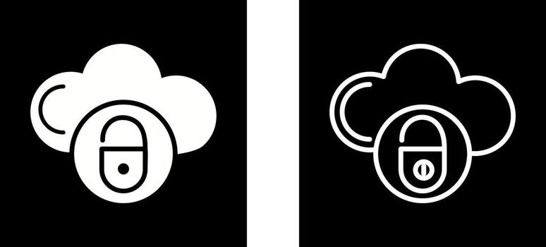 icono de vector de nube segura