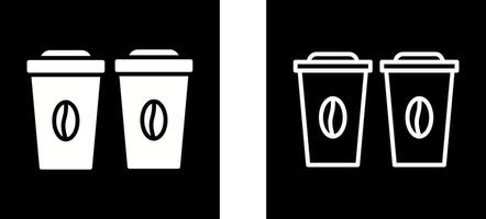 icono de vector de dos cafés