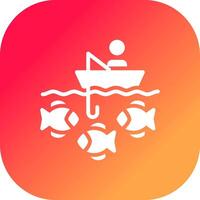 Boat Fishing Creative Icon Design vector