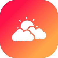 Cloudy Day Creative Icon Design vector