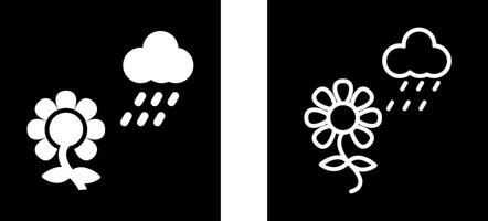 Flower with rain Vector Icon