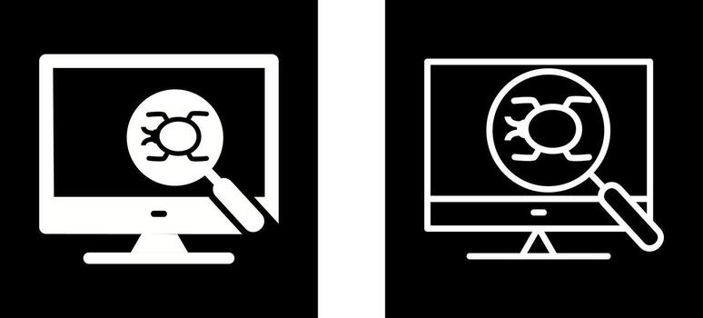 icono de vector de depuración