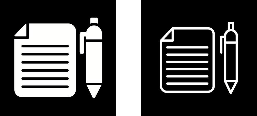 Documents and Pen Vector Icon