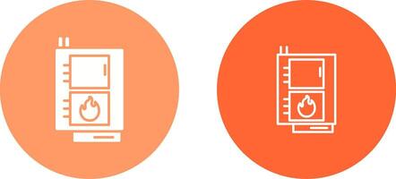 icono de vector de caldera de combustible sólido