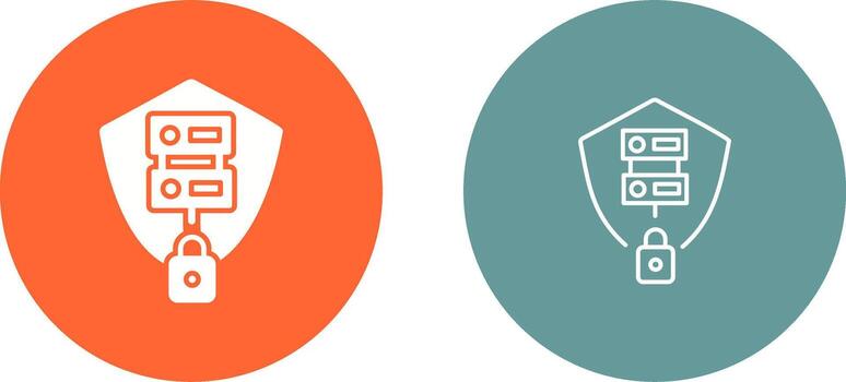 icono de vector de servidor seguro
