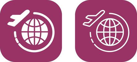 Round Travel Flights Vector Icon