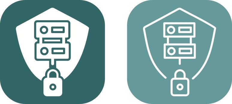icono de vector de servidor seguro