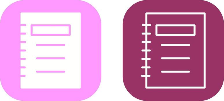 icono de vector de bloc de notas