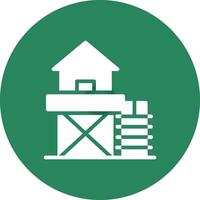 Lifeguard Tower Creative Icon Design vector