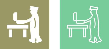 Guard Checking Briefcase Vector Icon