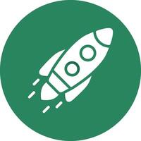 Inclined Rocket Creative Icon Design vector