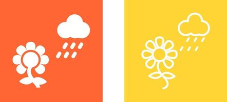 Flower with rain Vector Icon