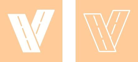 Two Way Road Vector Icon