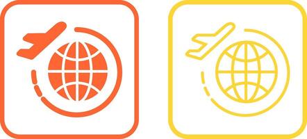 Round Travel Flights Vector Icon