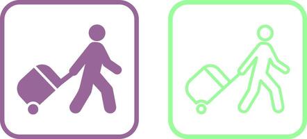 Walking With Luggage Vector Icon