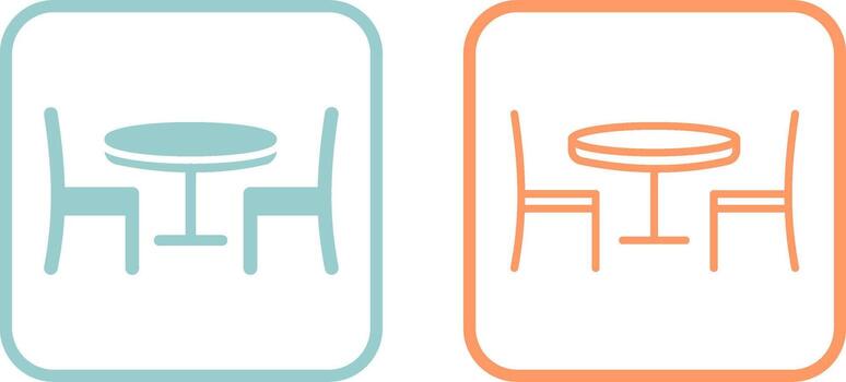 icono de vector de mesa de comedor