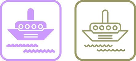 icono de vector de barco de vapor