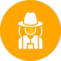 Lady Farmer Creative Icon Design vector