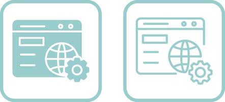 icono de vector de configuración del navegador