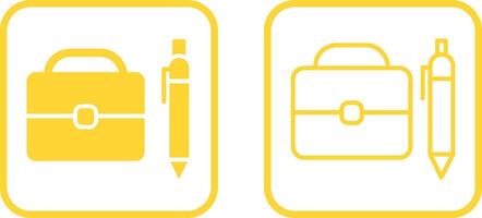 Briefcase and Pen Vector Icon