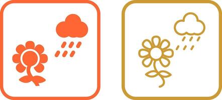 Flower with rain Vector Icon