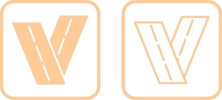 Two Way Road Vector Icon