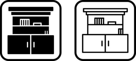 Cupboard with Shelves Vector Icon