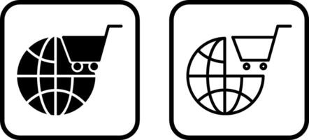 icono de vector de compras del mundo