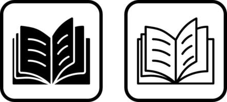 icono de vector de libro abierto