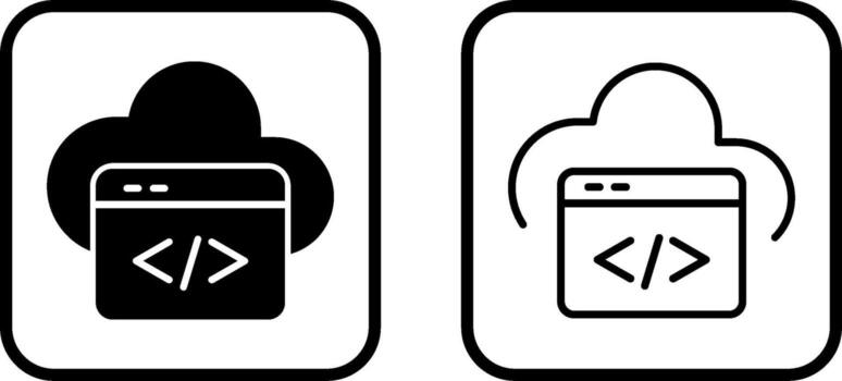 Cloud Coding Vector Icon