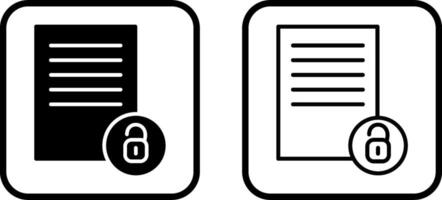 desbloquear documentos vector icono