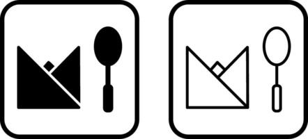 icono de vector de cuchara y servilleta