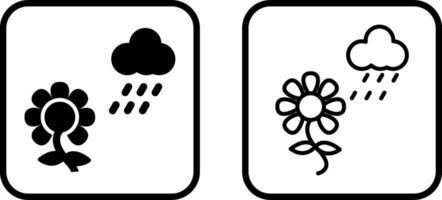 Flower with rain Vector Icon