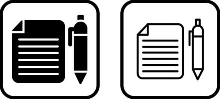 Documents and Pen Vector Icon