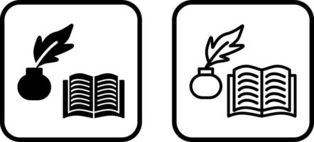 Quill and Book Vector Icon