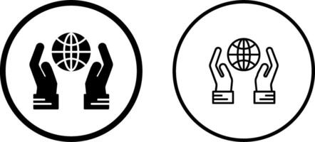 Globe Hand Vector Icon