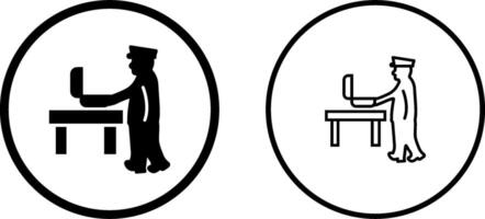 Guard Checking Briefcase Vector Icon