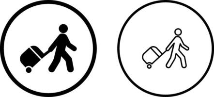 Walking With Luggage Vector Icon