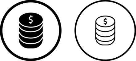 pila de monedas vector icono