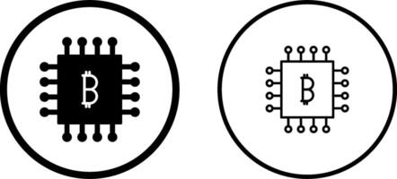 Bitcoin Chip Vector Icon